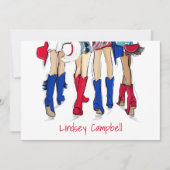 Carte De Remerciements Nom des bottes de cowboy de mode pour dames du sud (Devant)