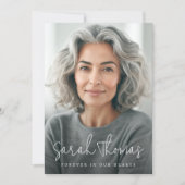 Carte De Remerciements Nom éternel dans nos coeurs photo funéraire sympat (Devant)