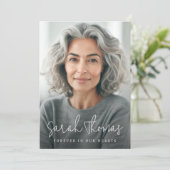 Carte De Remerciements Nom éternel dans nos coeurs photo funéraire sympat (Debout devant)