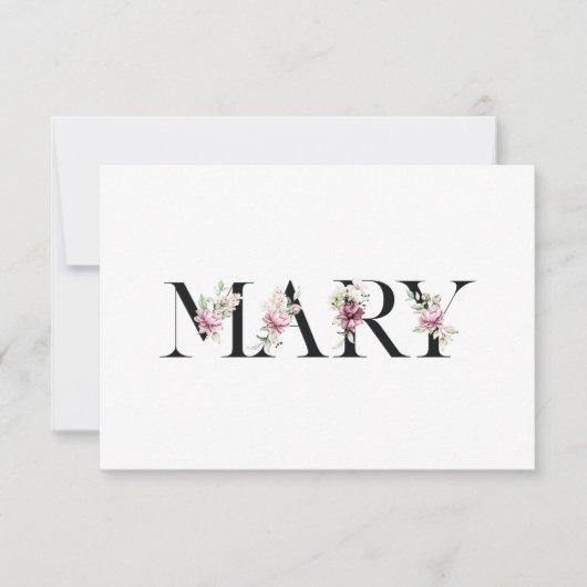 Carte De Remerciements Nom Mary (Devant)