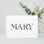 Carte De Remerciements Nom Mary (Debout devant)