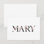 Carte De Remerciements Nom Mary (Devant / Derrière)