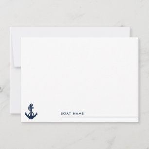 Carte De Remerciements Nom nautique Bateau Ancre Bateau Personnalisé