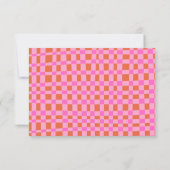 Carte De Remerciements Nom personnalisé Abstrait Pink Orange Checkerboard (Dos)