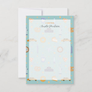 Carte De Remerciements Nom personnalisé du Motif NYC Turquoise Green