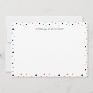 Carte De Remerciements Nom personnalisé du Motif Polka couleur mignon