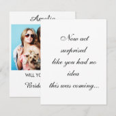 Carte De Remerciements Nom personnalisé et photo Proposition demoiselle d (Devant / Derrière)