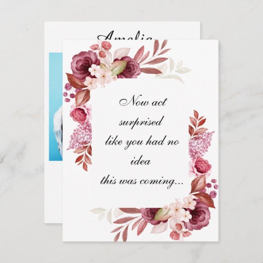 Carte De Remerciements Nom personnalisé et proposition d'aide-mémoire pho (Devant / Derrière)