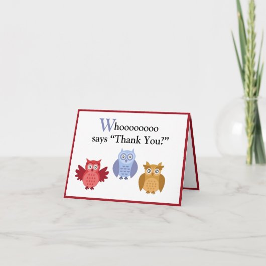 Carte De Remerciements Noms d'animaux de la forêt pour enfants modernes (Devant)