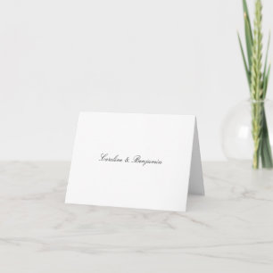 Carte De Remerciements Noms de mariage élégants écriture classique stylée