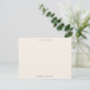 Carte De Remerciements Noms Personnalisés de Mariage Minimaliste Moderne