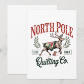 Carte De Remerciements North Pole Quilting Funny Quilting Sewing Lover (Devant / Derrière)