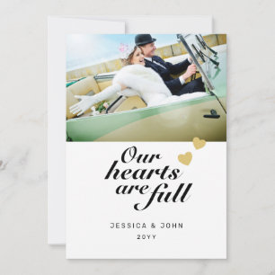 Carte De Remerciements Nos coeurs sont complets 2 Mariage photo