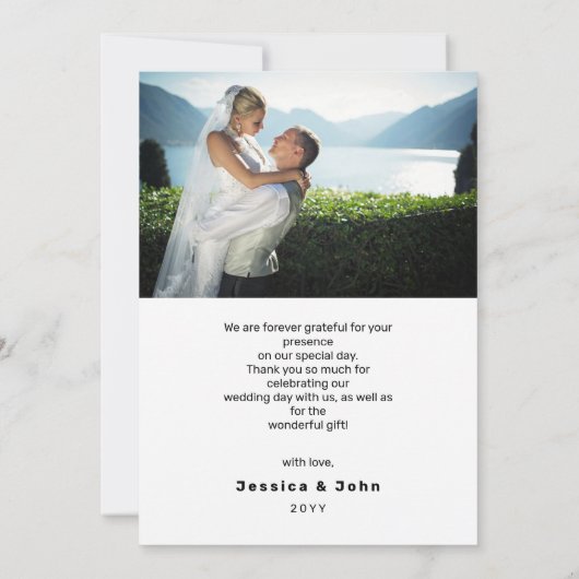 Carte De Remerciements Nos coeurs sont complets 2 Mariage photo (Dos)