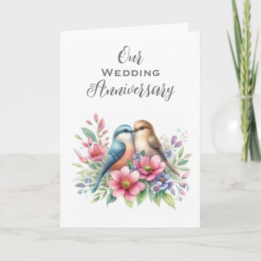 Carte De Remerciements Nos Inséparables de l'anniversaire Mariage (Devant)