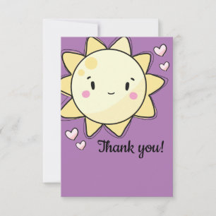 Carte De Remerciements Nos Petites Filles Sunshine Purple