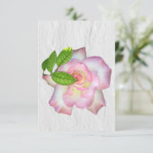 Carte De Remerciements Nota intérieure blanche rose et rose blanche (Debout devant)