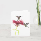 Carte De Remerciements Note d'aquarelle florale des colibris (Devant)