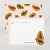 Carte De Remerciements Note de fruits de papaye tropicale et d'été (Devant / Derrière)