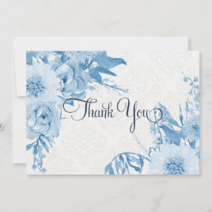 Carte De Remerciements Note de remerciement Bleu de la Marine et aquarell