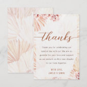 Carte De Remerciements Note de remerciement bohème Mariage Fiançailles Bo (Devant / Derrière)