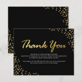 Carte De Remerciements Note de remerciement funéraire | Glamor noir (Devant / Derrière)