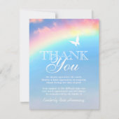 Carte De Remerciements Note de remerciement funéraire | Papillon arc-en-c (Devant)