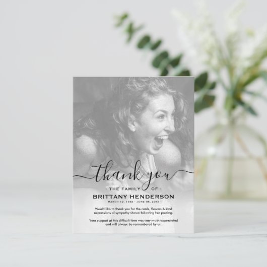 Carte De Remerciements Note de remerciement funéraire | Photo de sympathi (Debout devant)
