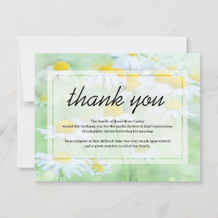 Carte De Remerciements Note de remerciement funéraire  Sympathie florale 