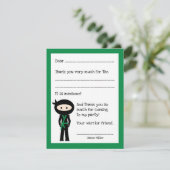 Carte De Remerciements Note de remerciement ninja, avec changement de cou (Debout devant)