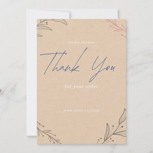 Carte De Remerciements Note de remerciement personnalisée avec MESSAGE pe (Devant)