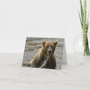 Carte De Remerciements Note de remerciement pour la pêche à l'ours brun
