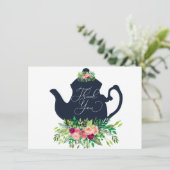 Carte De Remerciements Note de remerciement pour une baby shower Tea Part (Debout devant)