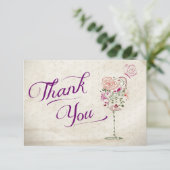 Carte De Remerciements Note de remerciement Verre à vin (Debout devant)