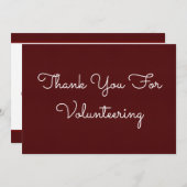 Carte De Remerciements Note du bénévole (Devant / Derrière)