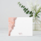 Carte De Remerciements Note en monogramme avec géode d'agate rose gold et (Debout devant)