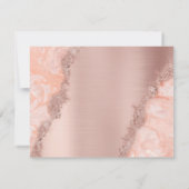 Carte De Remerciements Note en monogramme avec géode d'agate rose gold et (Dos)