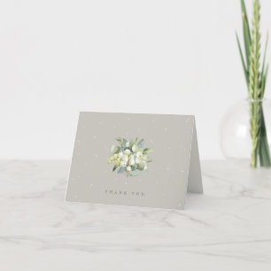 Carte De Remerciements Note Mariage Greige Snowberry+Eucalyptus