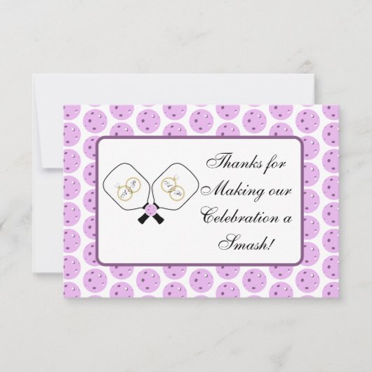 Carte De Remerciements Note personnalisée de la Lavande de Pickleball Pré (Devant)