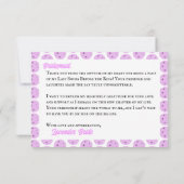 Carte De Remerciements Note personnalisée de la Lavande de Pickleball Pré (Dos)