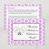 Carte De Remerciements Note personnalisée de la Lavande de Pickleball Pré (Devant / Derrière)