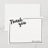 Carte De Remerciements Note plate personnalisée avec remerciements, écrit (Devant / Derrière)