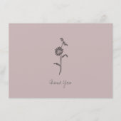 Carte de remerciements Note Rose Purple Fleur simp (Devant)