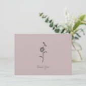 Carte de remerciements Note Rose Purple Fleur simp (Debout devant)