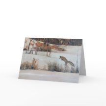 Notecard of Jumping Fox, Steamboat Springs, Co