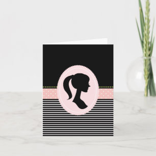 Carte De Remerciements Notes de remerciement avec une Silhouette de fille