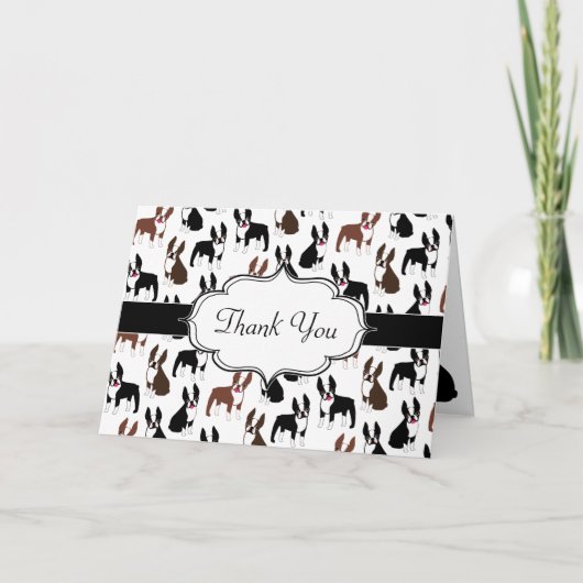 Carte De Remerciements Notes de remerciement de Boston Terrier (Devant)