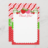 Carte De Remerciements Notes de remerciement de fraise (Devant / Derrière)
