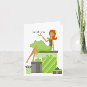 Carte De Remerciements Notes de remerciement pour jolie fille rousse