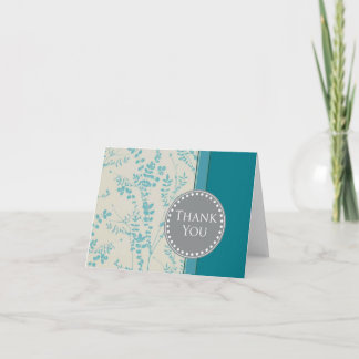 Carte De Remerciements Notes de remerciement turquoise et gris
